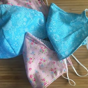 Flowers and seashells face masks